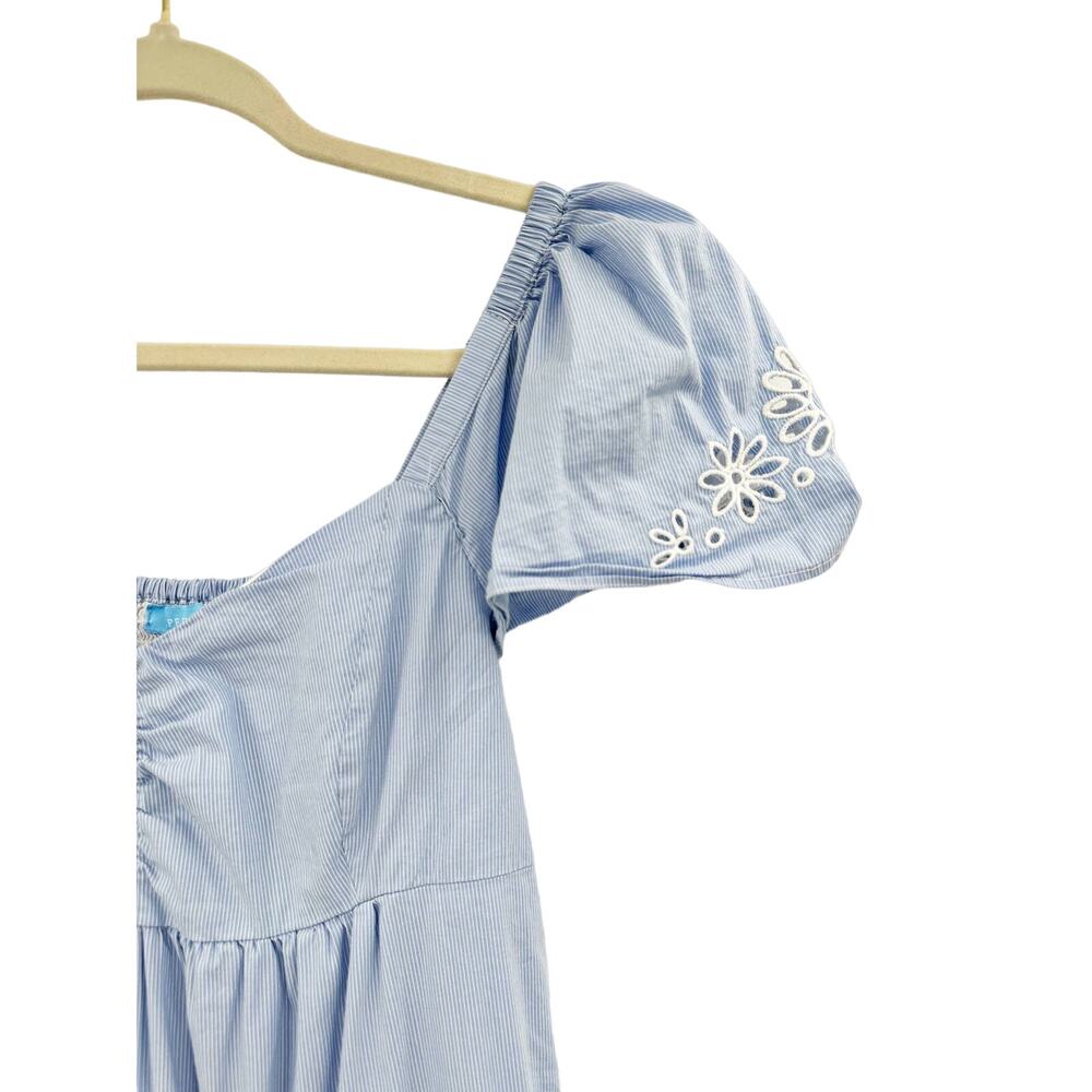 Draper James Baby Blue Embroidered Emily Midi Dress Size 4 - Picture 6 of 6